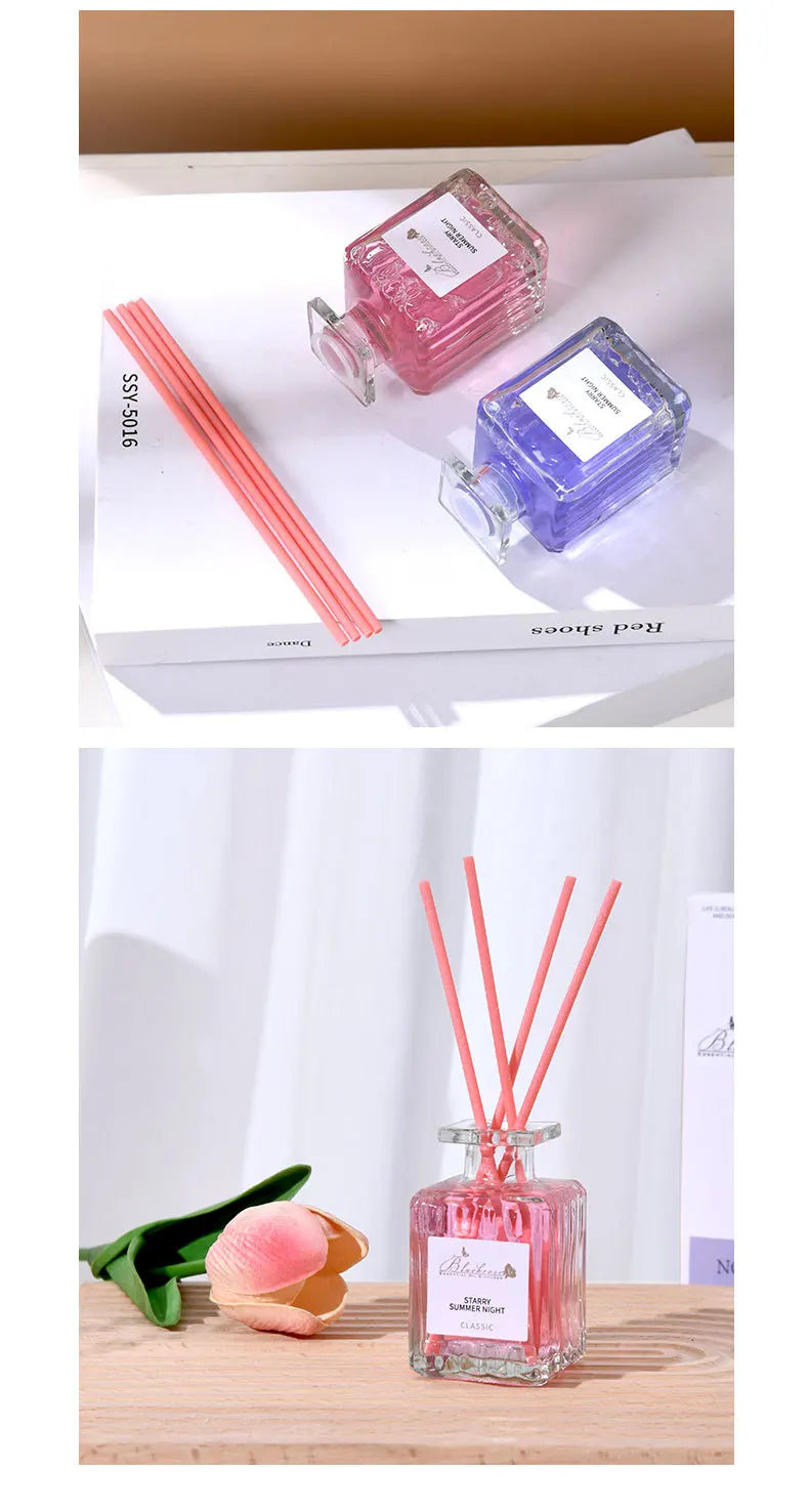 50ml Reed Diffuser Bottle with Essential Oil Lavender Osmanthus Peach Diffuser Sets Hotel Home Aromatherapy Air Fresh Fragrance