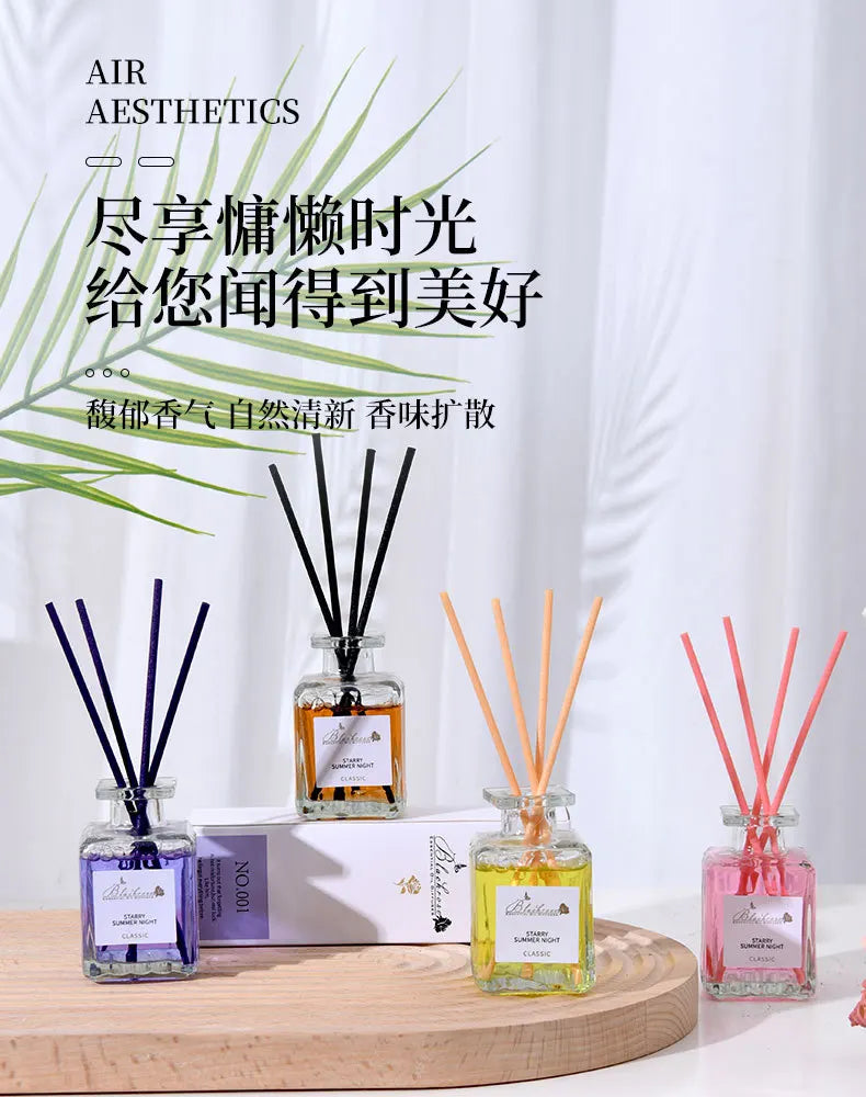 50ml Reed Diffuser Bottle with Essential Oil Lavender Osmanthus Peach Diffuser Sets Hotel Home Aromatherapy Air Fresh Fragrance