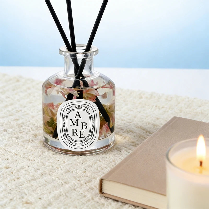 50ml Reed Diffuser Sets Hotel Bathroom Rattan Sticks Aromatherapy Diffuser Air Freshener Plant Home Fragrance Refill Oil