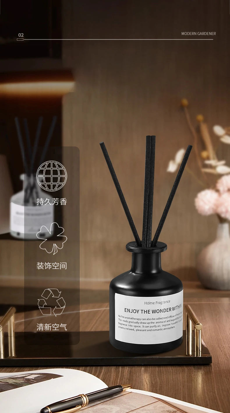 Aromatherapy Essential Oil Flameless Home Fragrance Oil with Reed Diffuser Sticks Home Room Air Freshener Decor Gardenia 50ml