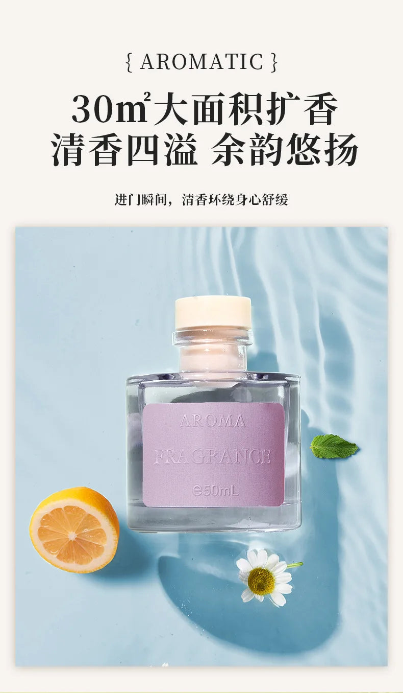 50ml Aromatic Reed Diffuse Home Hotel Air Freshener Toilet Deodorant Freshener Room Ornament Fragrance Reed Rattan Diffuser Sets