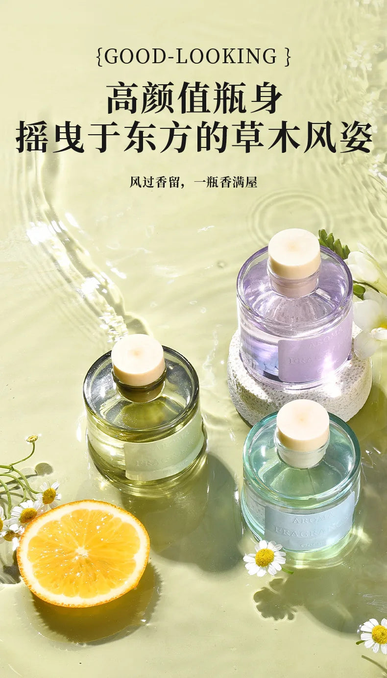 50ml Aromatic Reed Diffuse Home Hotel Air Freshener Toilet Deodorant Freshener Room Ornament Fragrance Reed Rattan Diffuser Sets