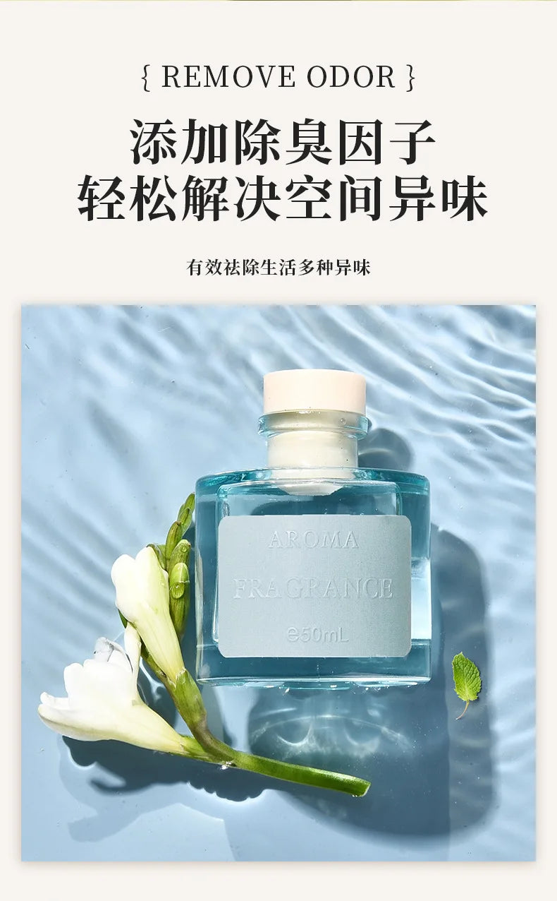 50ml Aromatic Reed Diffuse Home Hotel Air Freshener Toilet Deodorant Freshener Room Ornament Fragrance Reed Rattan Diffuser Sets