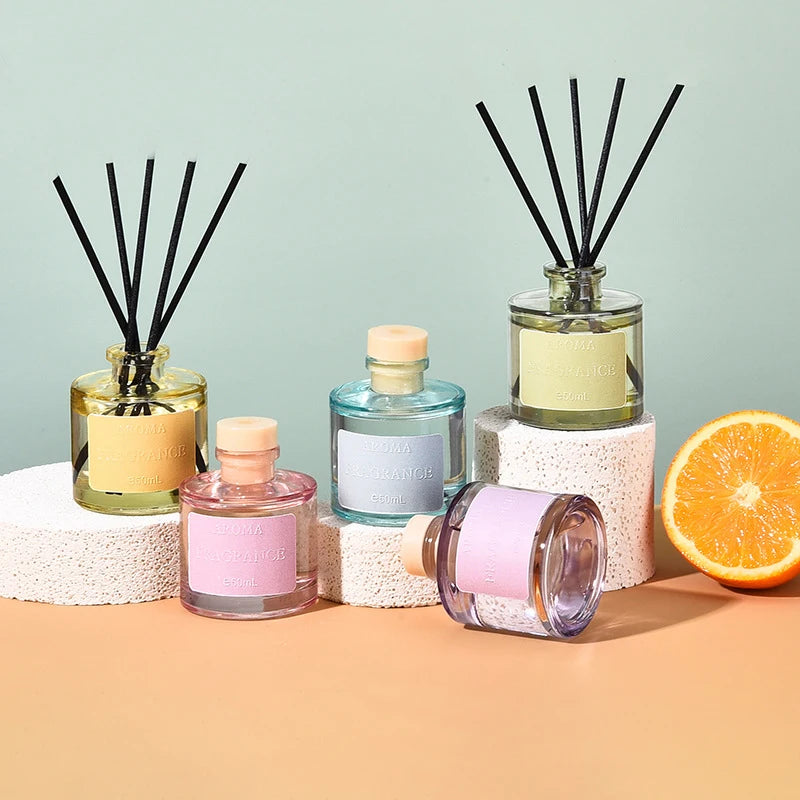 50ml Aromatic Reed Diffuse Home Hotel Air Freshener Toilet Deodorant Freshener Room Ornament Fragrance Reed Rattan Diffuser Sets